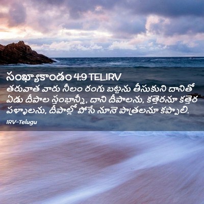Picture 02 - సంఖ్యాకాండం 4:9 TELIRV - తరువాత వారు నీలం - Bible Verse Picture