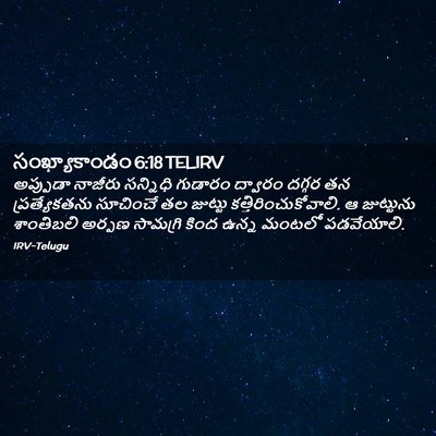 Picture 02 - సంఖ్యాకాండం 6:18 TELIRV - అప్పుడా నాజీరు - Bible Verse Picture