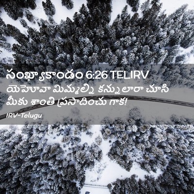 Picture 02 - సంఖ్యాకాండం 6:26 TELIRV - యెహోవా మిమ్మల్ని - Bible Verse Picture