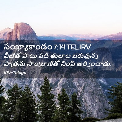 Picture 02 - సంఖ్యాకాండం 7:14 TELIRV - వీటితో పాటు పది - Bible Verse Picture