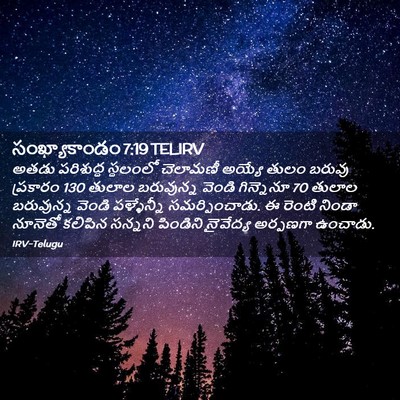 Picture 02 - సంఖ్యాకాండం 7:19 TELIRV - అతడు పరిశుద్ధ - Bible Verse Picture