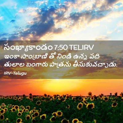 Picture 02 - సంఖ్యాకాండం 7:50 TELIRV - ఇంకా సాంబ్రాణి తో - Bible Verse Picture