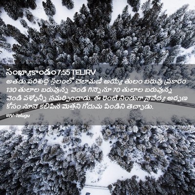 Picture 02 - సంఖ్యాకాండం 7:55 TELIRV - అతడు పరిశుద్ధ - Bible Verse Picture
