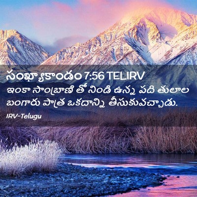 Picture 02 - సంఖ్యాకాండం 7:56 TELIRV - ఇంకా సాంబ్రాణి తో - Bible Verse Picture