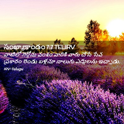 Picture 02 - సంఖ్యాకాండం 7:7 TELIRV - వాటిలో గెర్షోను - Bible Verse Picture
