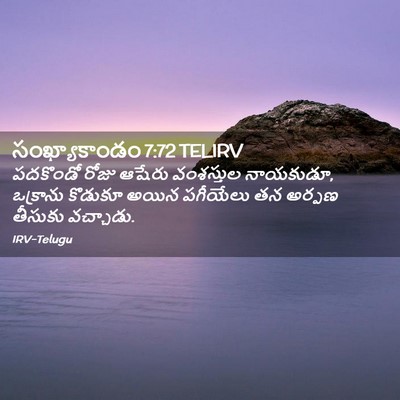 Picture 02 - సంఖ్యాకాండం 7:72 TELIRV - పదకొండో రోజు - Bible Verse Picture