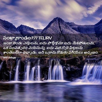 Picture 02 - సంఖ్యాకాండం 7:77 TELIRV - ఇంకా రెండు - Bible Verse Picture