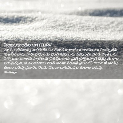 Picture 02 - సంఖ్యాకాండం 7:84 TELIRV - మోషే బలిపీఠాన్ని - Bible Verse Picture