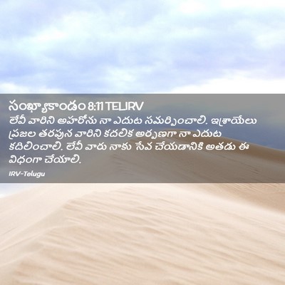 Picture 02 - సంఖ్యాకాండం 8:11 TELIRV - లేవీ వారిని - Bible Verse Picture