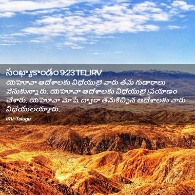 Picture 02 - సంఖ్యాకాండం 9:23 TELIRV - యెహోవా ఆదేశాలకు - Bible Verse Picture
