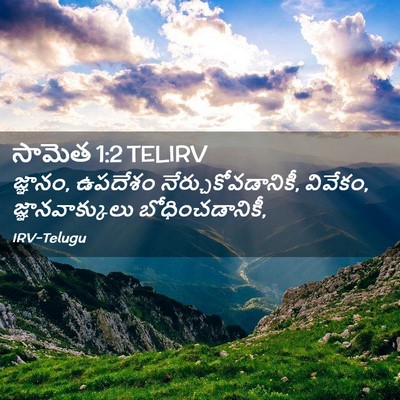 Picture 02 - సామెత 1:2 TELIRV - జ్ఞానం, ఉపదేశం - Bible Verse Picture
