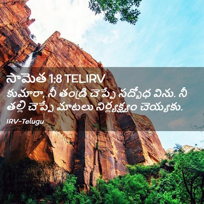 Picture 02 - సామెత 1:8 TELIRV - కుమారా, నీ తండ్రి - Bible Verse Picture