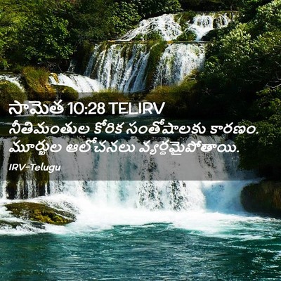 Picture 02 - సామెత 10:28 TELIRV - నీతిమంతుల కోరిక - Bible Verse Picture