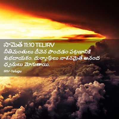 Picture 02 - సామెత 11:10 TELIRV - నీతిమంతులు దీవెన - Bible Verse Picture