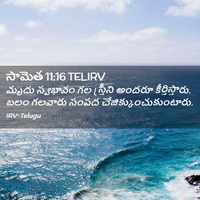 Picture 02 - సామెత 11:16 TELIRV - మృదు స్వభావం గల - Bible Verse Picture