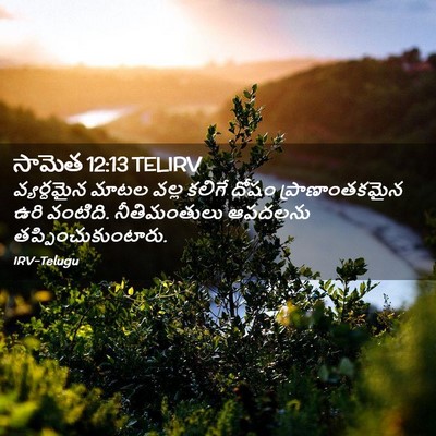 Picture 02 - సామెత 12:13 TELIRV - వ్యర్ధమైన మాటల - Bible Verse Picture