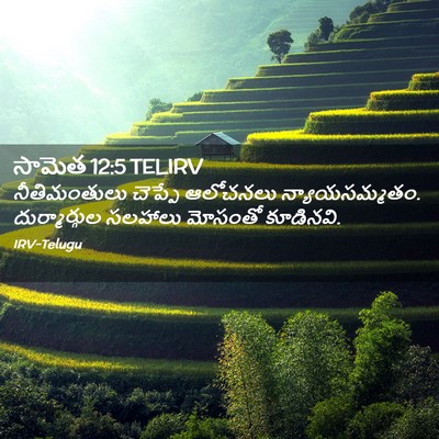 Picture 02 - సామెత 12:5 TELIRV - నీతిమంతులు చెప్పే - Bible Verse Picture
