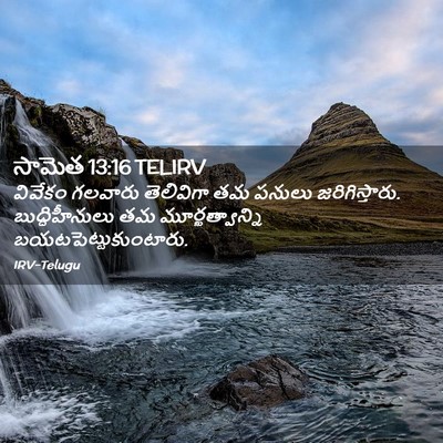 Picture 02 - సామెత 13:16 TELIRV - వివేకం గలవారు - Bible Verse Picture