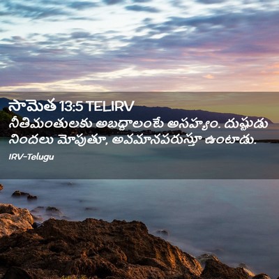 Picture 02 - సామెత 13:5 TELIRV - నీతిమంతులకు - Bible Verse Picture
