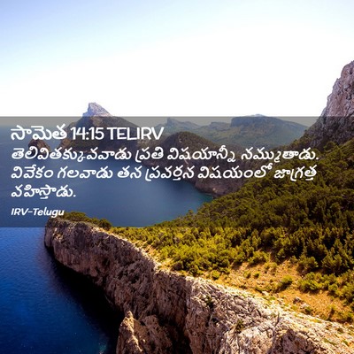 Picture 02 - సామెత 14:15 TELIRV - తెలివితక్కువవాడు - Bible Verse Picture
