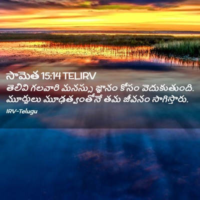 Picture 02 - సామెత 15:14 TELIRV - తెలివి గలవారి - Bible Verse Picture