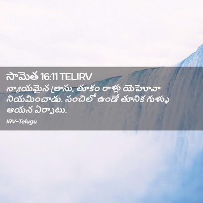 Picture 02 - సామెత 16:11 TELIRV - న్యాయమైన త్రాసు, - Bible Verse Picture