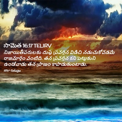 Picture 02 - సామెత 16:17 TELIRV - నిజాయితీపరులకు - Bible Verse Picture
