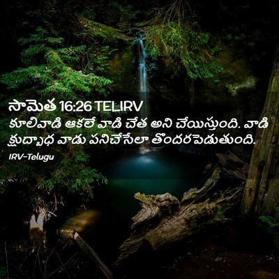 Picture 02 - సామెత 16:26 TELIRV - కూలివాడి ఆకలే - Bible Verse Picture