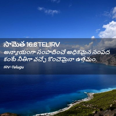 Picture 02 - సామెత 16:8 TELIRV - అన్యాయంగా - Bible Verse Picture