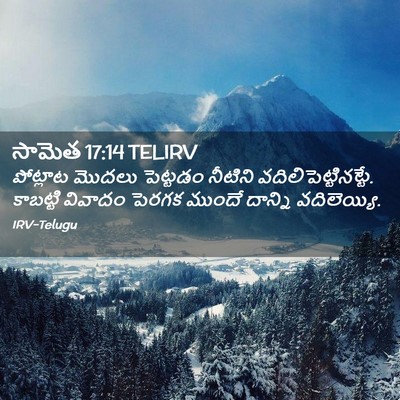 Picture 02 - సామెత 17:14 TELIRV - పోట్లాట మొదలు - Bible Verse Picture