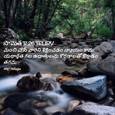 Picture 02 - సామెత 17:26 TELIRV - మంచి చేసే వారిని - Bible Verse Picture