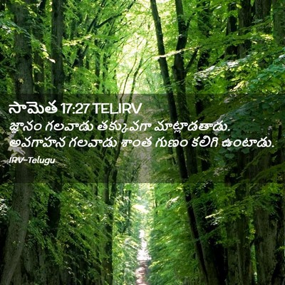 Picture 02 - సామెత 17:27 TELIRV - జ్ఞానం గలవాడు - Bible Verse Picture