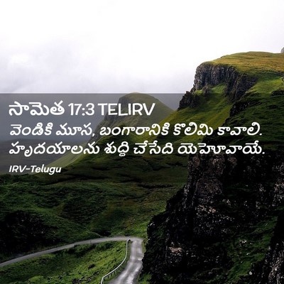 Picture 02 - సామెత 17:3 TELIRV - వెండికి మూస, - Bible Verse Picture