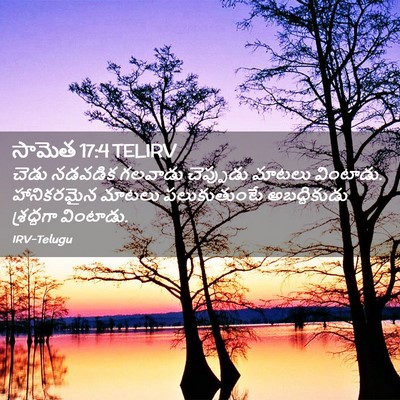 Picture 02 - సామెత 17:4 TELIRV - చెడు నడవడిక - Bible Verse Picture