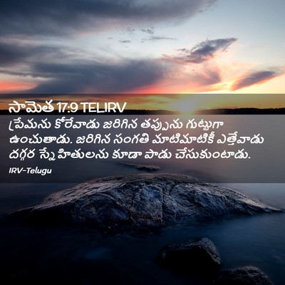 Picture 02 - సామెత 17:9 TELIRV - ప్రేమను కోరేవాడు - Bible Verse Picture