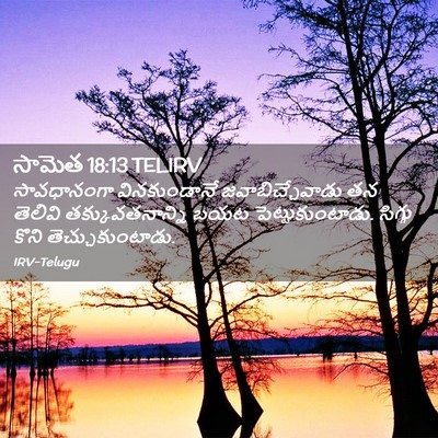 Picture 02 - సామెత 18:13 TELIRV - సావధానంగా - Bible Verse Picture