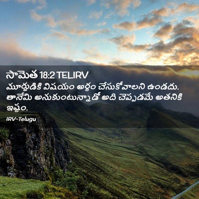 Picture 02 - సామెత 18:2 TELIRV - మూర్ఖుడికి విషయం - Bible Verse Picture