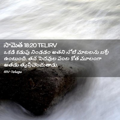 Picture 02 - సామెత 18:20 TELIRV - ఒకడి కడుపు నిండడం - Bible Verse Picture