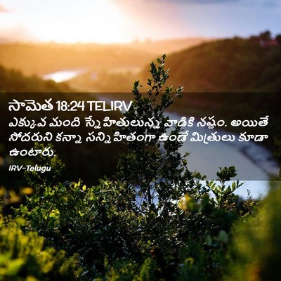 Picture 02 - సామెత 18:24 TELIRV - ఎక్కువ మంది - Bible Verse Picture