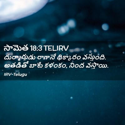 Picture 02 - సామెత 18:3 TELIRV - దుర్మార్గుడు - Bible Verse Picture