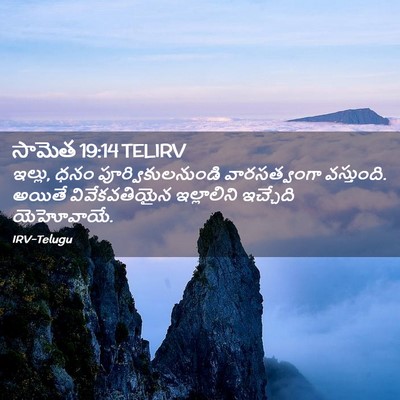 Picture 02 - సామెత 19:14 TELIRV - ఇల్లు, ధనం - Bible Verse Picture