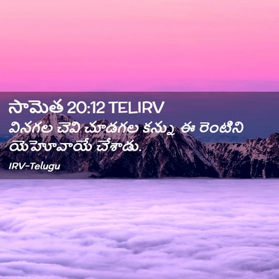 Picture 02 - సామెత 20:12 TELIRV - వినగల చెవి చూడగల - Bible Verse Picture