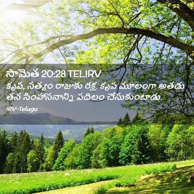 Picture 02 - సామెత 20:28 TELIRV - కృప, సత్యం రాజుకు - Bible Verse Picture