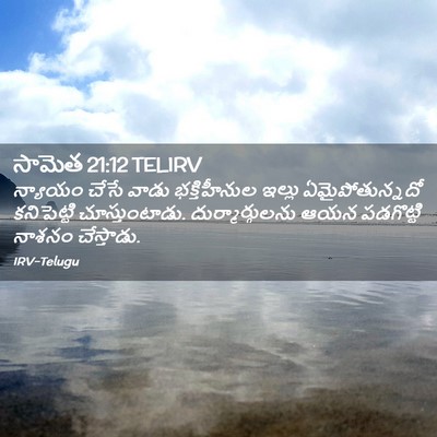 Picture 02 - సామెత 21:12 TELIRV - న్యాయం చేసే వాడు - Bible Verse Picture