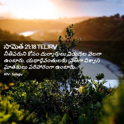 Picture 02 - సామెత 21:18 TELIRV - నీతిపరుని కోసం - Bible Verse Picture