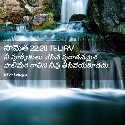 Picture 02 - సామెత 22:28 TELIRV - నీ పూర్వీకులు - Bible Verse Picture
