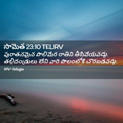 Picture 02 - సామెత 23:10 TELIRV - పురాతనమైన పొలిమేర - Bible Verse Picture