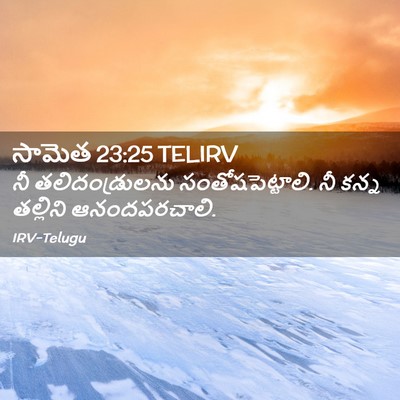 Picture 02 - సామెత 23:25 TELIRV - నీ తలిదండ్రులను - Bible Verse Picture
