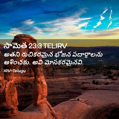 Picture 02 - సామెత 23:3 TELIRV - అతని రుచికరమైన - Bible Verse Picture