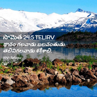 Picture 02 - సామెత 24:5 TELIRV - జ్ఞానం గలవాడు - Bible Verse Picture
